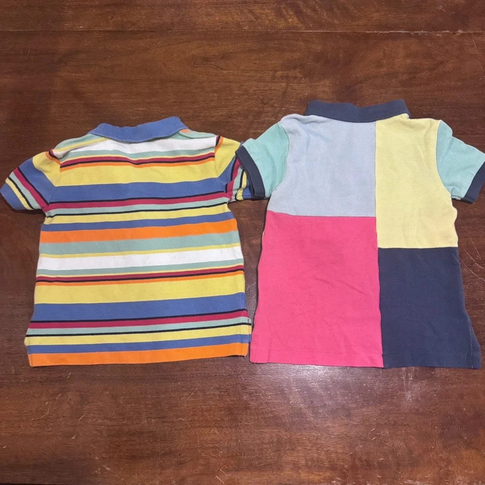 Polo Ralph Lauren Toddler Boys Sz 3 Big Pony & Striped Polo Shirt Bundle Preppy